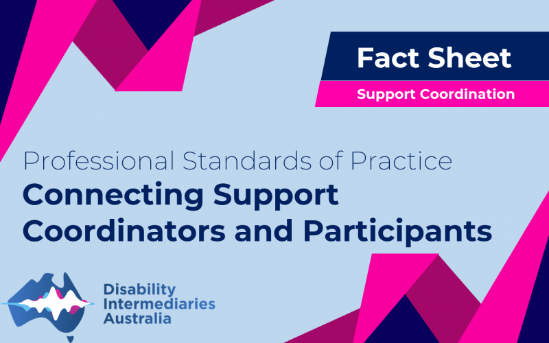 SUPPORT COORDINATION FACT SHEET – CONNECTING SUPPORT COORDINATORS AND PARTICIPANTS