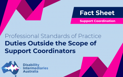 SUPPORT COORDINATION FACT SHEET – DUTIES OUTSIDE THE SCOPE OF SUPPORT COORDINATION